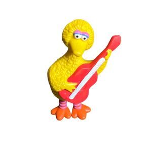 Vintage Big Bird‎ & Guitar 4in PVC Figure Sesame Street 1982 Muppets